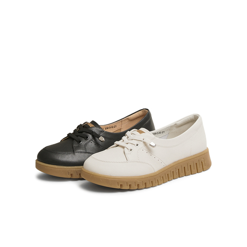 天美意2025春新款通勤法式休闲英伦复古风女牛津鞋CMA13AA5