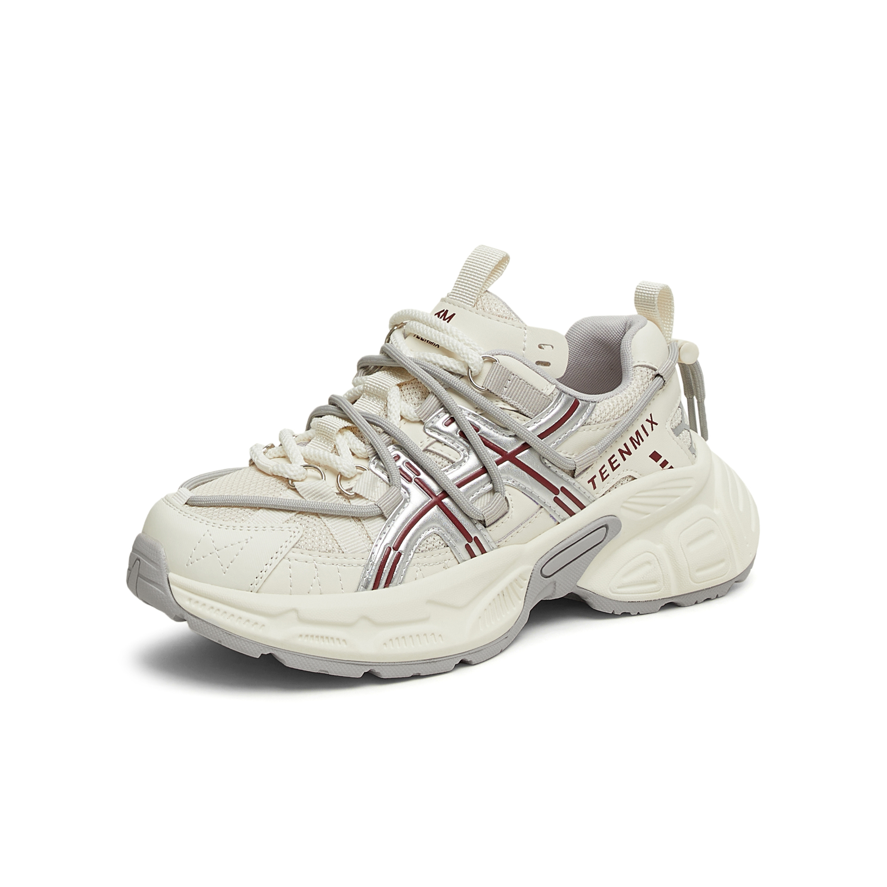 天美意2025春新款休闲系带厚底百搭增高复古女老爹鞋KD075AM5