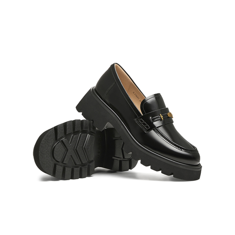 天美意2025春新款商场同款百搭厚底小个子女学院乐福鞋CJM01AA5