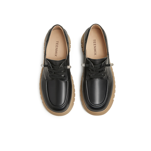 天美意2025春新款商场同款百搭英伦复古风女休闲鞋CHA34AM5