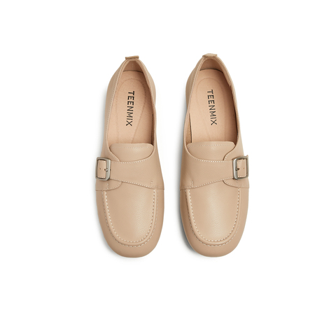 天美意2025春新款平底舒适懒人一脚蹬百搭通勤女乐福鞋KE054AA5