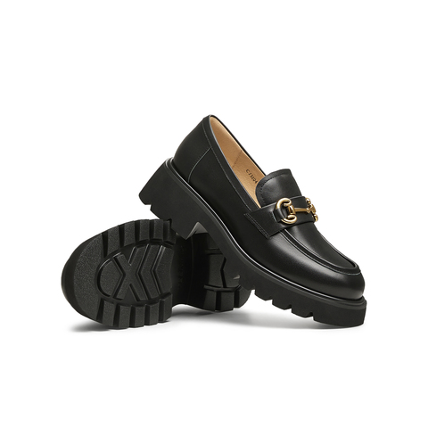 天美意2025春新款商场同款jk百搭一脚蹬女学院乐福鞋CJM04AA5