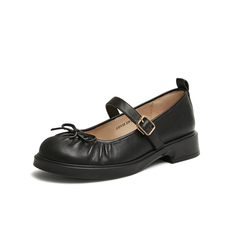 天美意2025春新款通勤休闲舒适百搭法式女玛丽珍鞋COY28AQ5