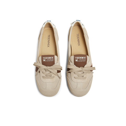 天美意2025春新款纯色复古百搭通勤浅口女玛丽珍鞋KH003AQ5