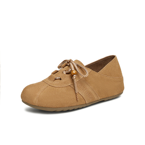 天美意2025春新款休闲系带复古日常通勤百搭女勃肯鞋CHS26AM5