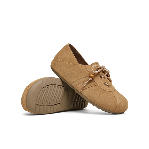 天美意2025春新款休闲系带复古日常通勤百搭女勃肯鞋CHS26AM5