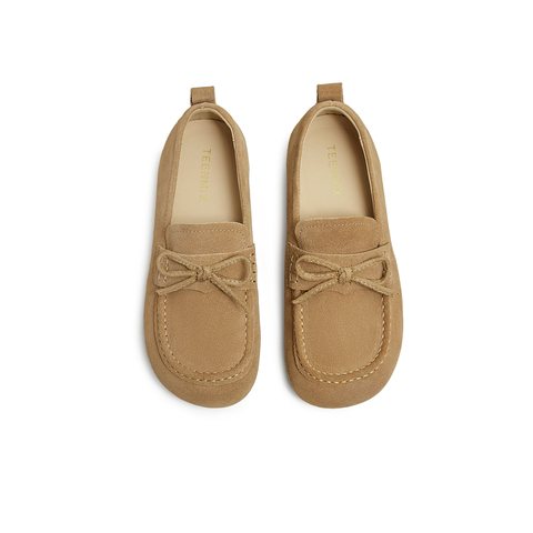 天美意2025春新款商场同款复古百搭平底纯色女勃肯鞋BK571AA5