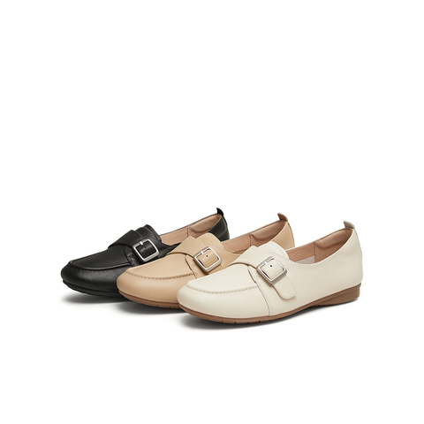 天美意2025春新款平底舒适懒人一脚蹬百搭通勤女乐福鞋KE054AA5