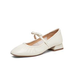 天美意2025春新款通勤百搭复古法式一字带女玛丽珍鞋KM073AQ5