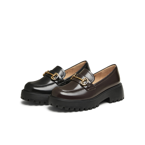 天美意2025春新款复古百搭休闲时尚一脚蹬女乐福鞋CPF05AA5