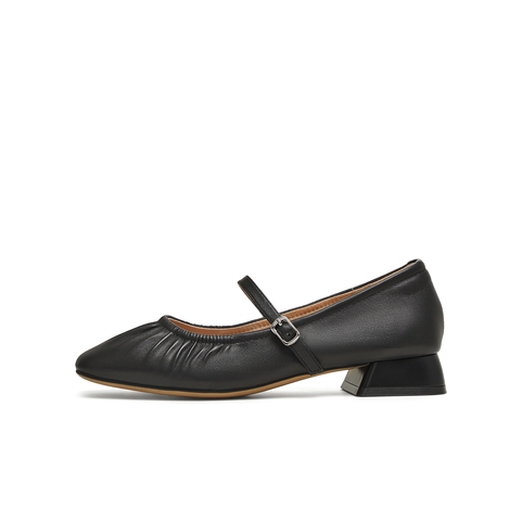 天美意2025春新款百搭一字带休闲法式复古女玛丽珍鞋KM068AQ5