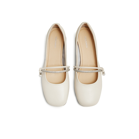 天美意2025春新款一字带复古百搭通勤高级女玛丽珍鞋KM072AQ5