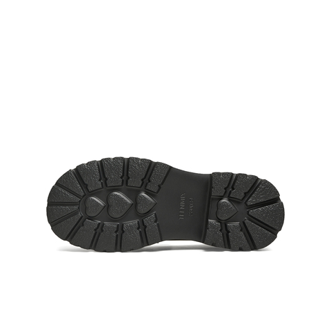 天美意2025春新款复古百搭通勤法式纯色厚底女乐福鞋KE061AA5