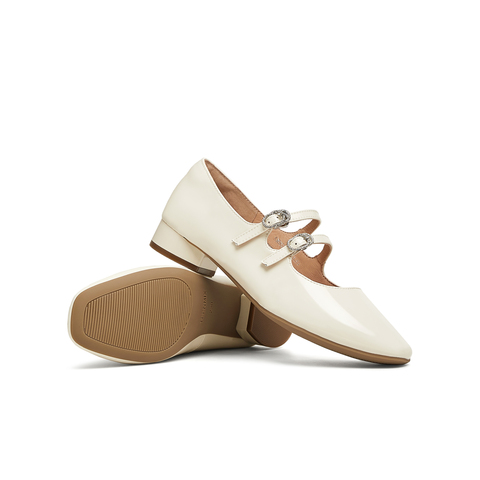 天美意2025春新款通勤贵气感休闲法式复古女玛丽珍鞋KM062AQ5