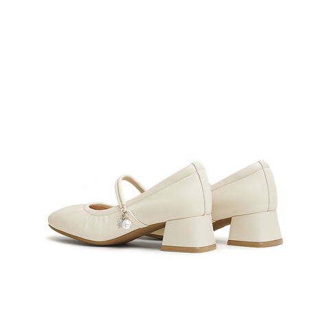 天美意2025春新款商场同款休闲通勤纯色女玛丽珍鞋BI282AQ5