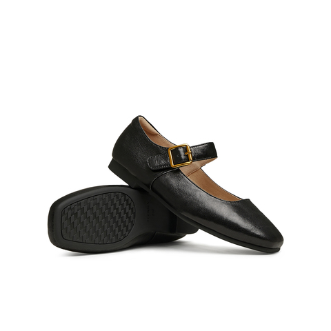 天美意2025春新款纯色复古百搭通勤浅口低跟女休闲鞋KM075AQ5