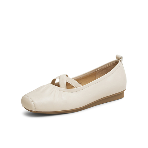 天美意2025春新款优雅复古休闲芭蕾浅口女玛丽珍鞋KQ023AQ5