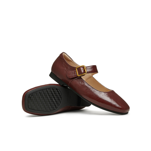 天美意2025春新款纯色复古百搭通勤浅口低跟女休闲鞋KM075AQ5