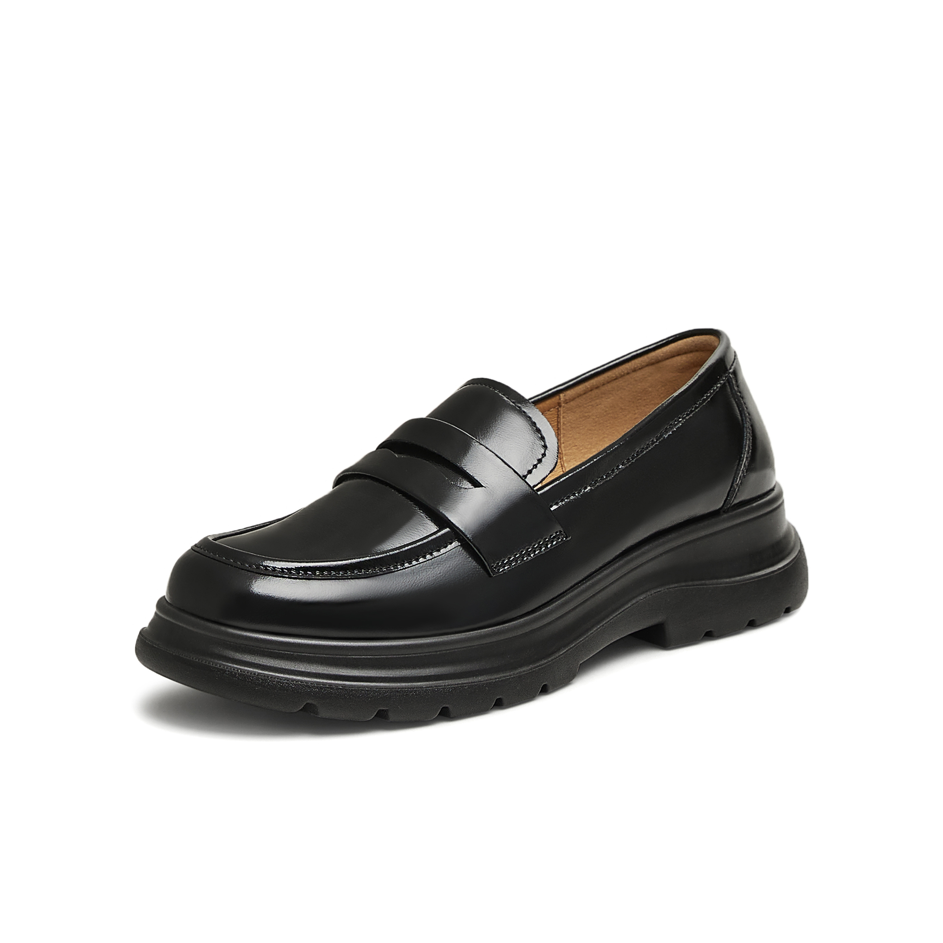 天美意2025春新款商场同款厚底复古休闲通勤女乐福鞋BK811AA5