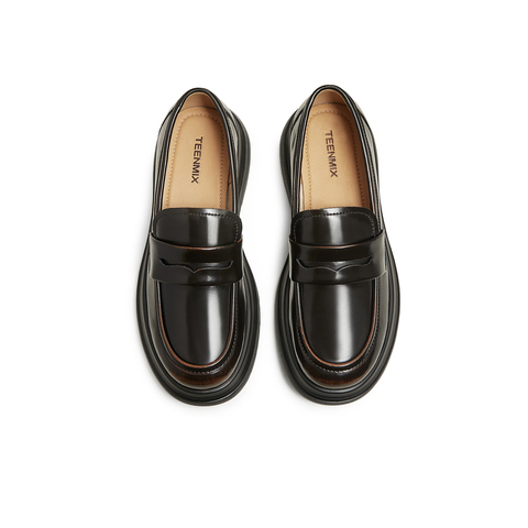 天美意2025春新款商场同款厚底复古休闲通勤女乐福鞋BK811AA5