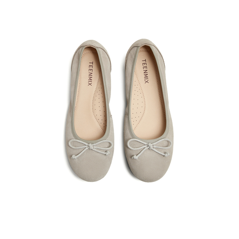 天美意2025春新款一脚蹬蝴蝶结百搭舒适纯色女浅口单鞋KQ027AQ5