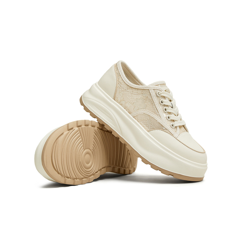 天美意2025夏新款商场同款厚底百搭运动系带女休闲板鞋BK951BM5