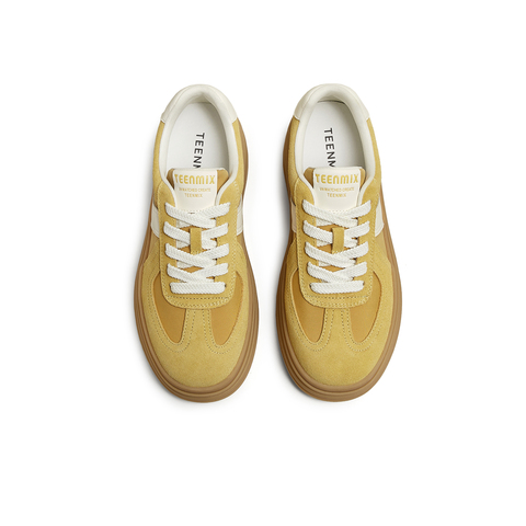 天美意2025夏新款休闲百搭厚底系带复古运动鞋女德训鞋KG088BM5