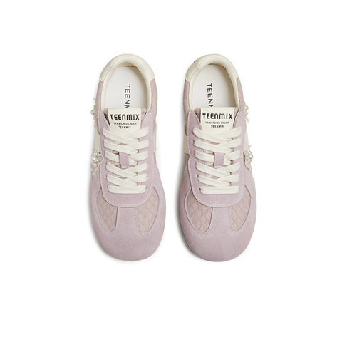 天美意2025夏新款休闲系带平底小花百搭日常女德训鞋KG090BM5