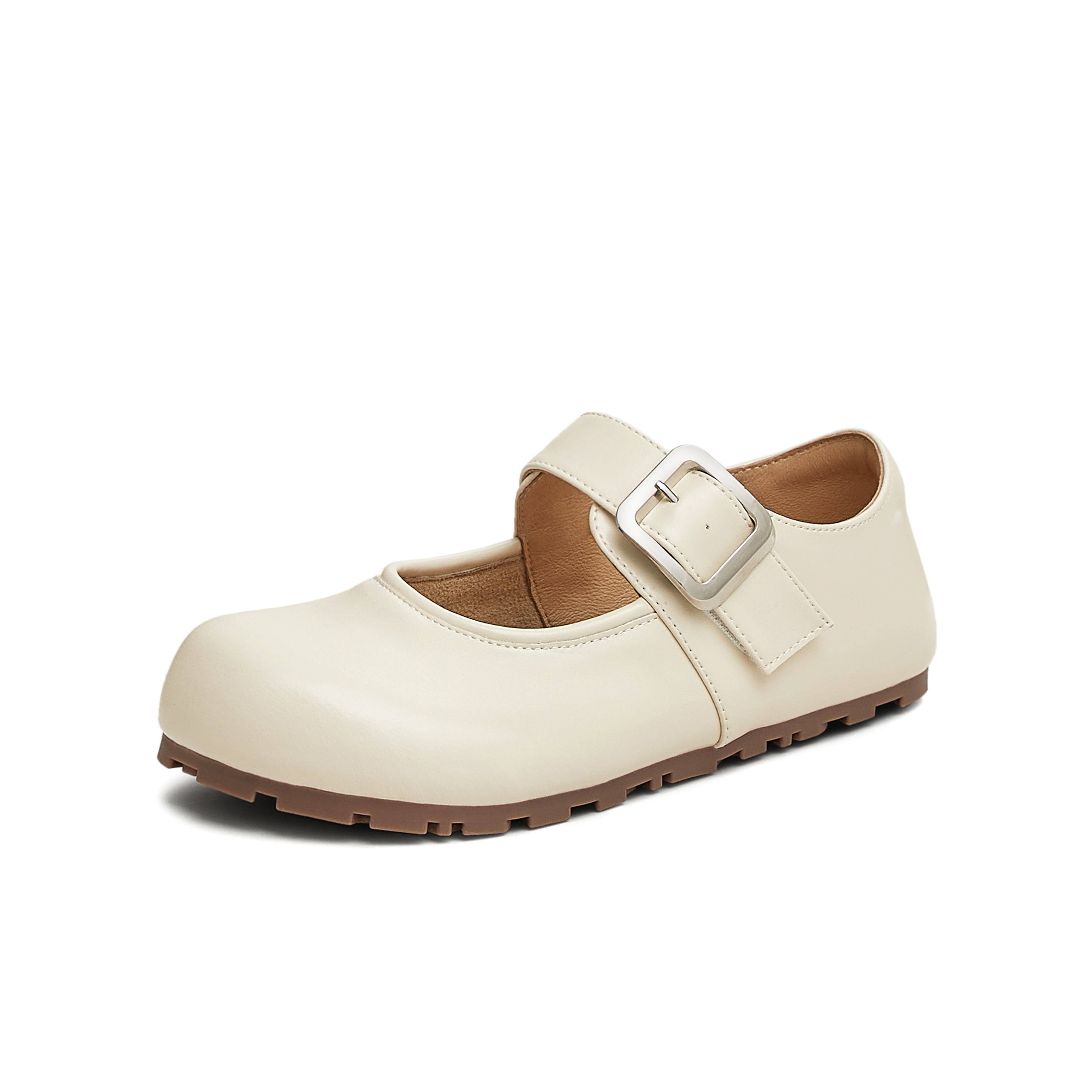 天美意2025春新款平底舒适百搭通勤日系复古女玛丽珍鞋KM076AA5