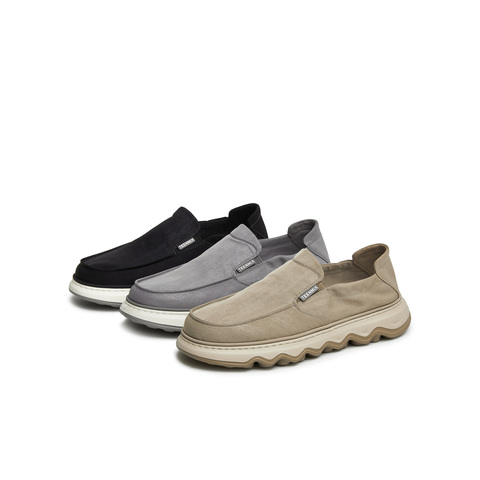 天美意2025夏新款一脚蹬耐穿休闲舒适外穿懒人鞋男布鞋BX242BM5