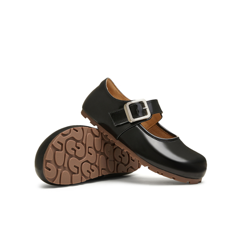 天美意2025春新款平底舒适百搭通勤日系复古女玛丽珍鞋KM076AA5