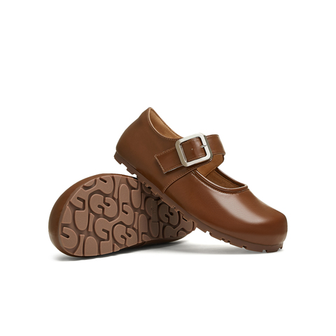 天美意2025春新款平底舒适百搭通勤日系复古女玛丽珍鞋KM076AA5