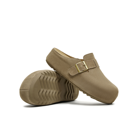 天美意2025夏新款厚底复古百搭拖鞋半拖通勤女勃肯鞋KK042BT5