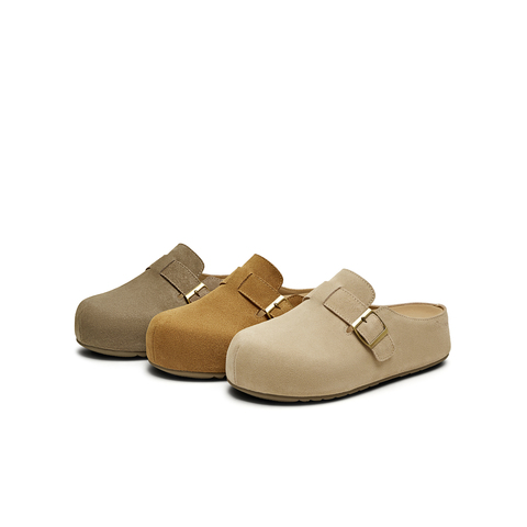 天美意2025夏新款厚底复古百搭拖鞋半拖通勤女勃肯鞋KK042BT5