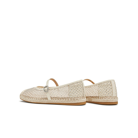 天美意2025夏新款潮流休闲百搭水钻透气复古女渔夫鞋KP007BA5