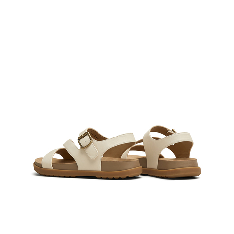 天美意2025夏新款商场同款平底百搭简约女一字带凉鞋CEY16BL5