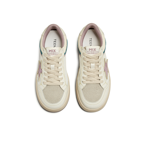 天美意2025秋新款网面透气休闲运动星星拼色复古女板鞋KB077BM5