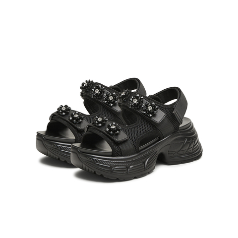 天美意2025夏新款商场同款厚底增高休闲百搭女老爹凉鞋BL011BL5