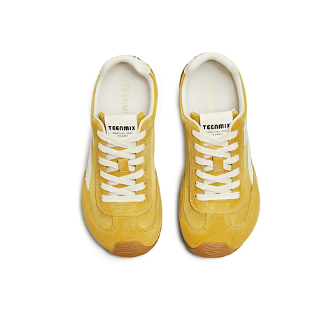 天美意2025秋新款休闲百搭复古平底潮流德训鞋女阿甘鞋KG096CM5