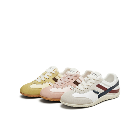 天美意2025秋新款休闲小白鞋运动复古板鞋百搭女德训鞋KG102CM5