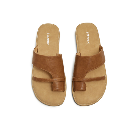 天美意2025夏新款时尚套趾舒适慵懒休闲外穿女一字拖鞋KT073BT5