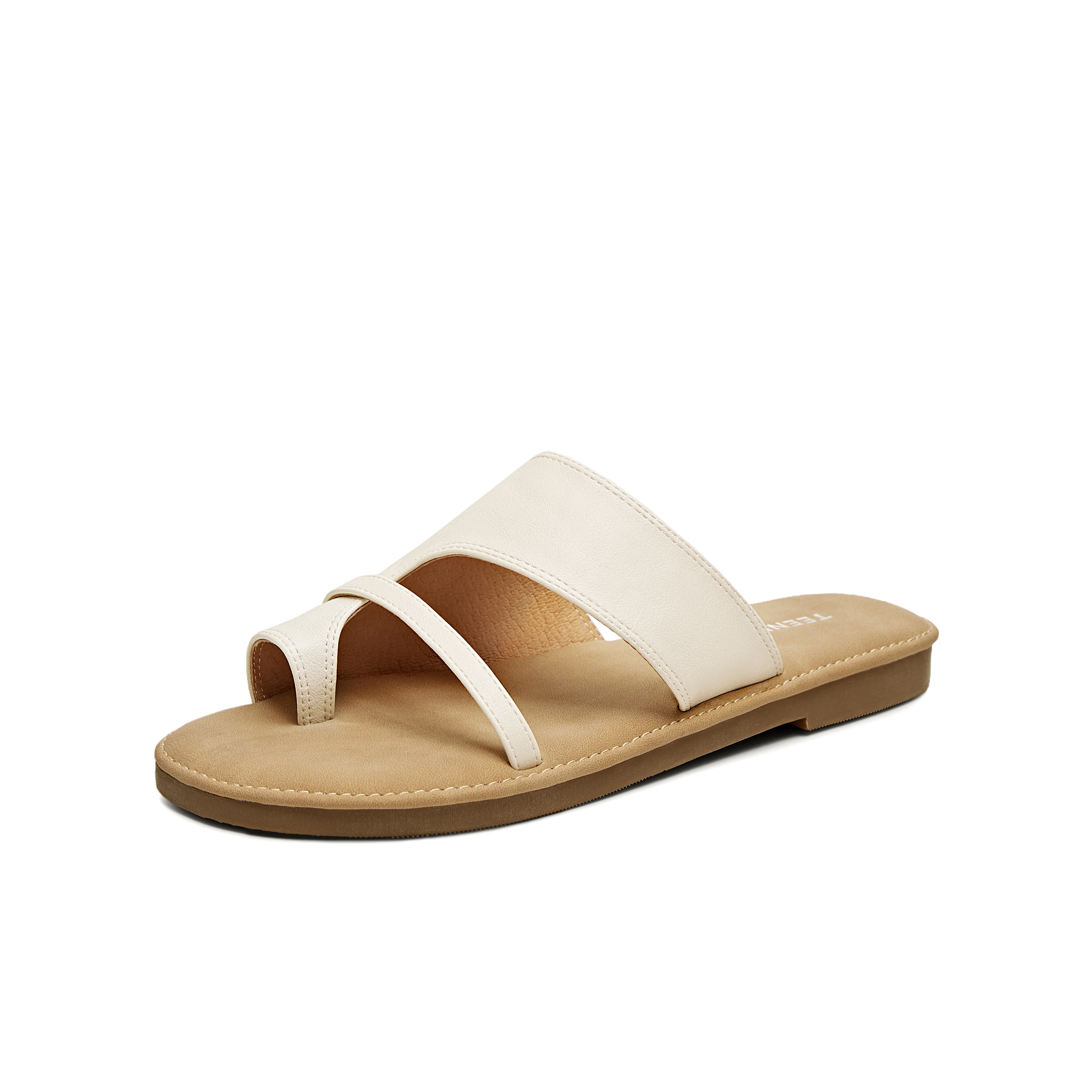 天美意2025夏新款时尚套趾舒适慵懒休闲外穿女一字拖鞋KT073BT5