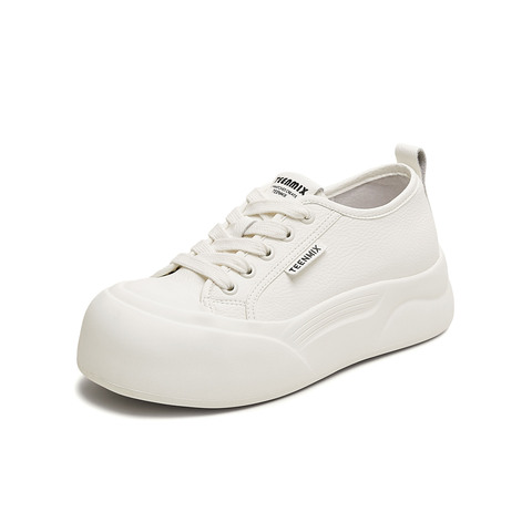 天美意2025秋新款商场同款系带厚底纯色百搭女小白鞋BL361CM5