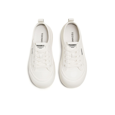 天美意2025秋新款商场同款系带厚底纯色百搭女小白鞋BL361CM5