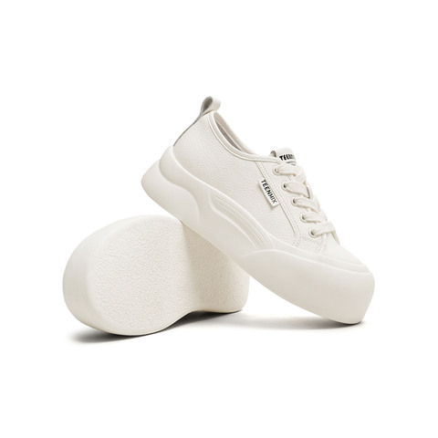 天美意2025秋新款商场同款系带厚底纯色百搭女小白鞋BL361CM5