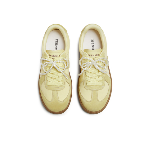 天美意2025秋新款休闲系带百搭拼色复古潮流女德训鞋KG118CM5