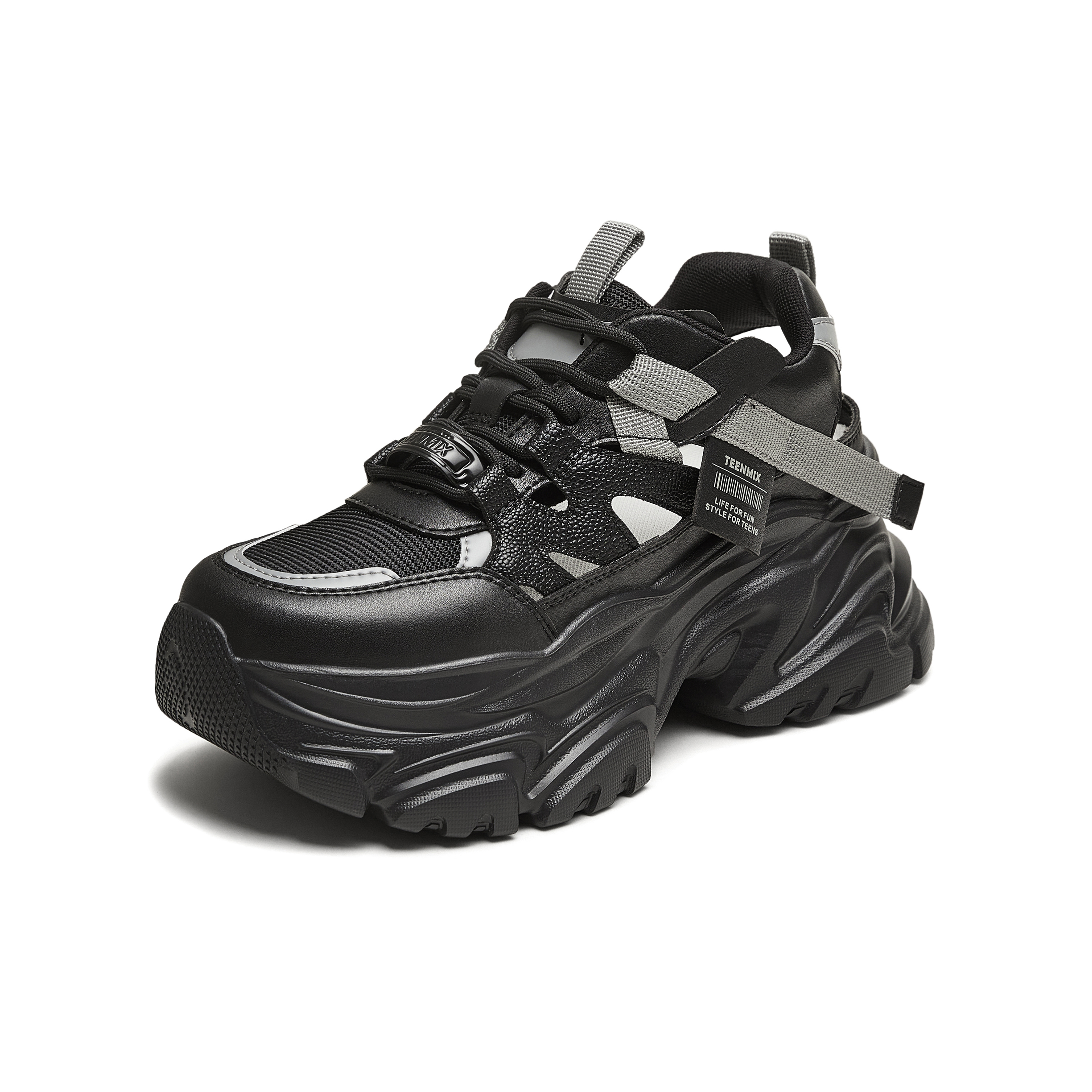 天美意2025夏新款时尚休闲百搭厚底小个子增高女老爹凉CJ821BM5