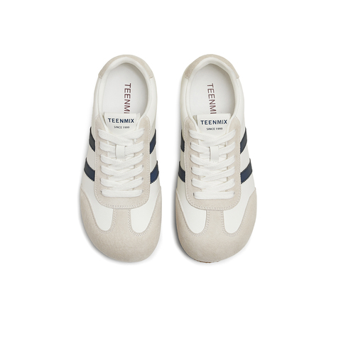 天美意2025秋新款德训鞋休闲系带拼色复古百搭女阿甘鞋KG122CM5