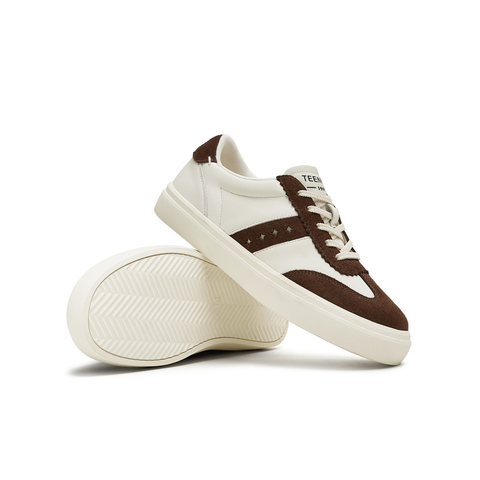 天美意2025秋新款休闲运动百搭板鞋系带拼色女德训鞋KG108CM5