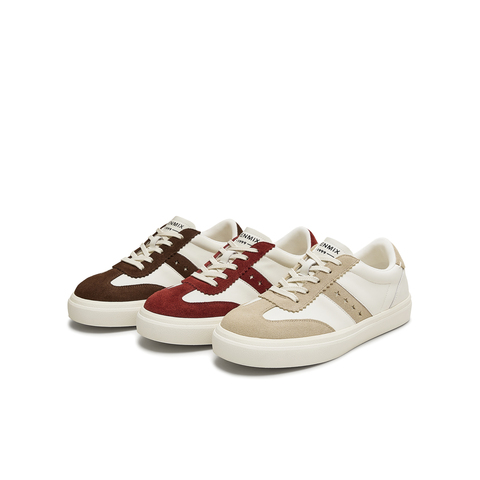 天美意2025秋新款休闲运动百搭板鞋系带拼色女德训鞋KG108CM5